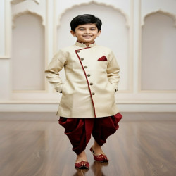 Boys Jute Indo-Western Kurta Dhoti Set